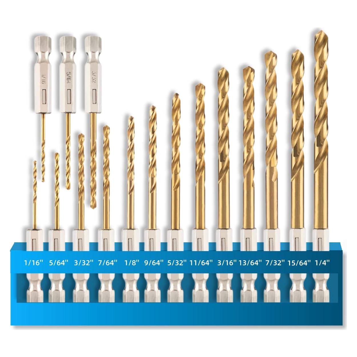 Juego de Brocas Hexagonales ARESMRO 16 Piezas HSS Titanio