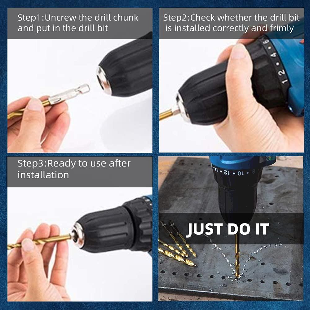 Juego de Brocas Hexagonales ARESMRO 16 Piezas HSS Titanio