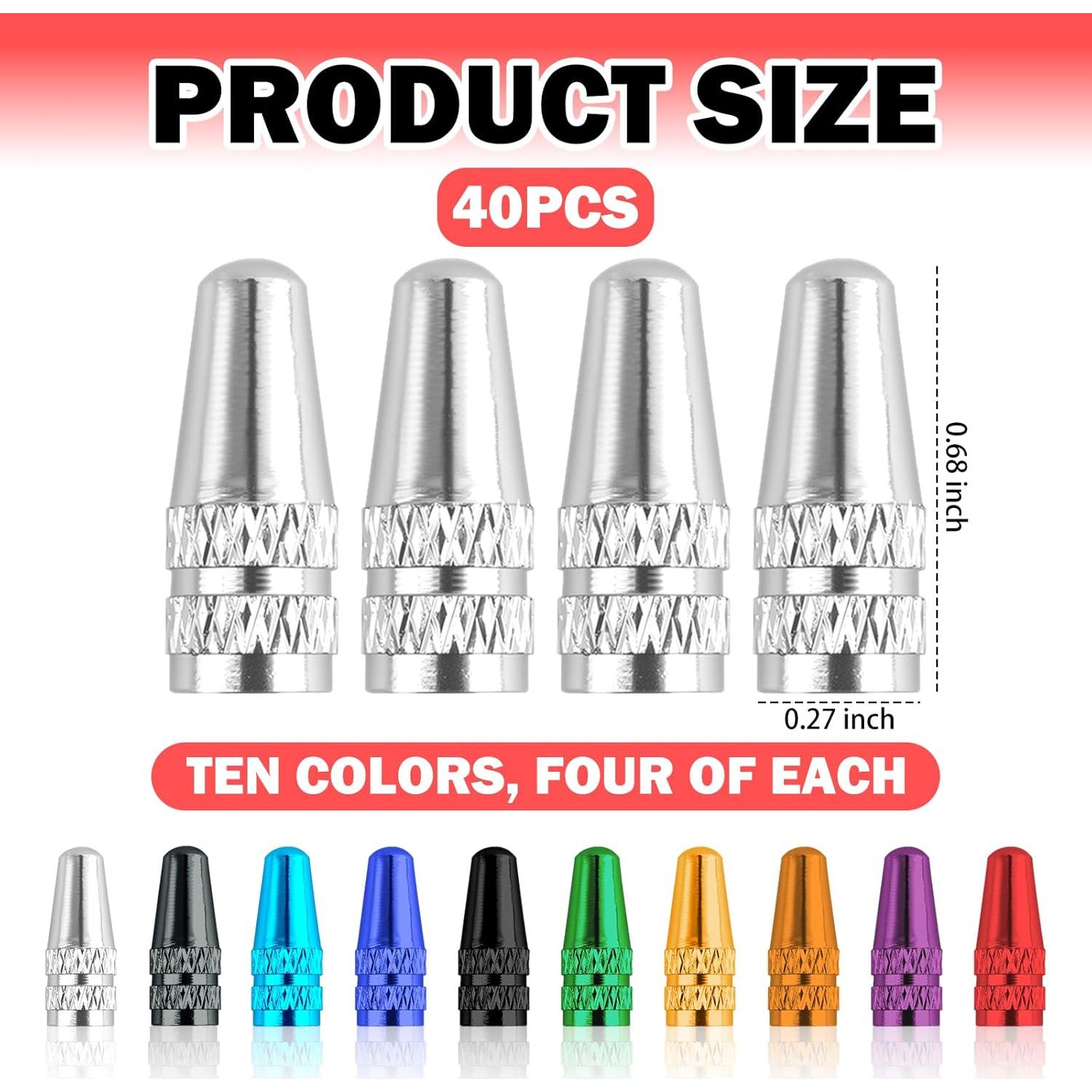 40 Tapas de Válvula Presta YGDMD - Aluminio, 10 Colores