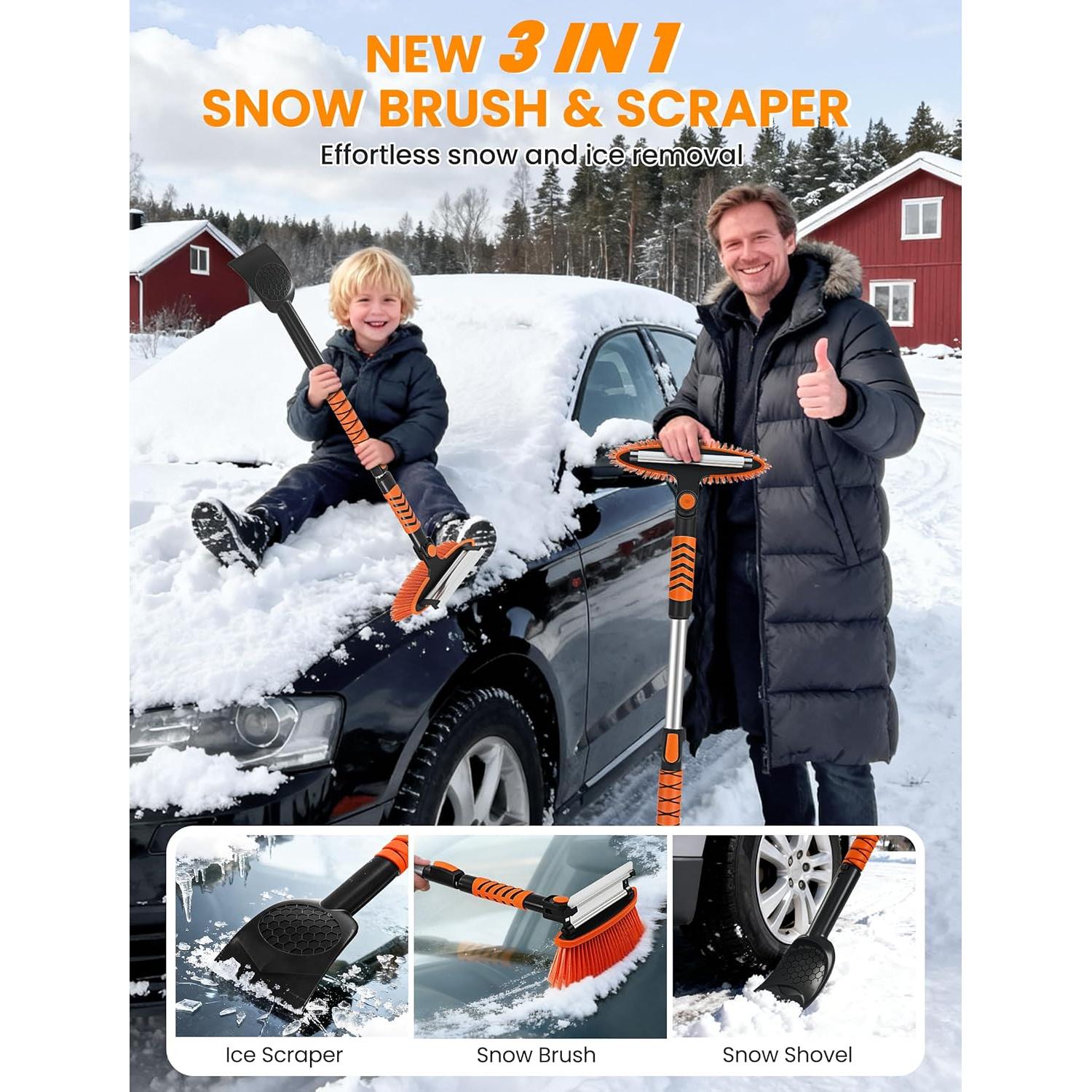 Cepillo de Nieve Extensible Ordenado 90-110 cm con Raspador