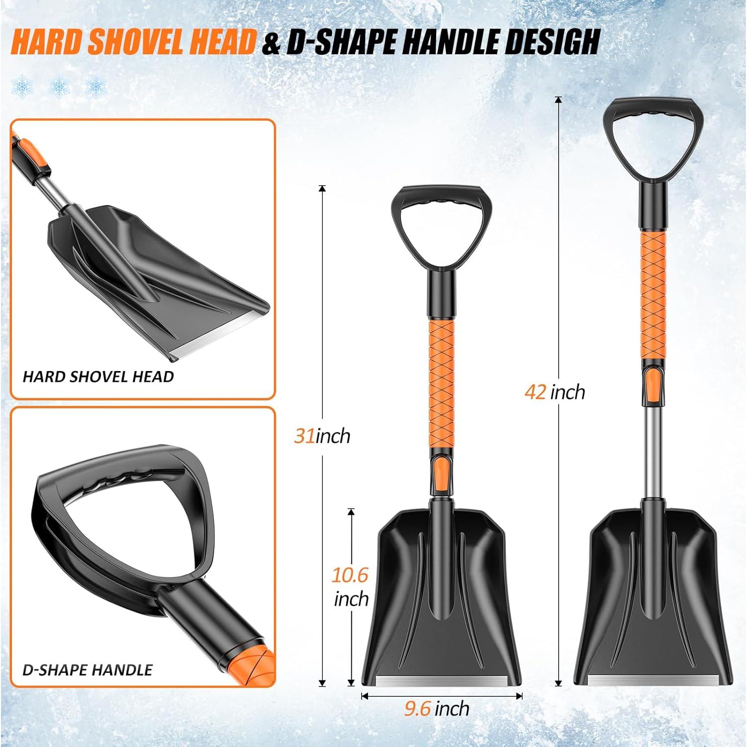 Raspador de Nieve 4 en 1 Wikihhome AD-08227 con Cepillo Extensible
