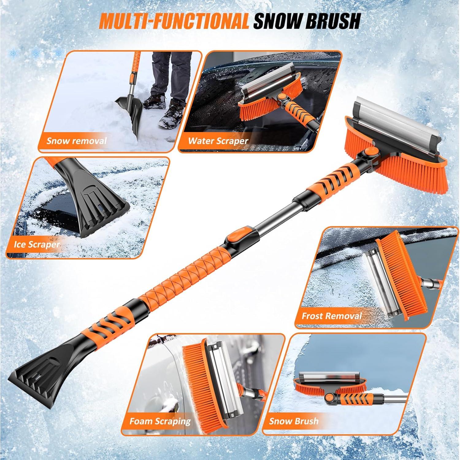 Raspador de Nieve 4 en 1 Wikihhome AD-08227 con Cepillo Extensible