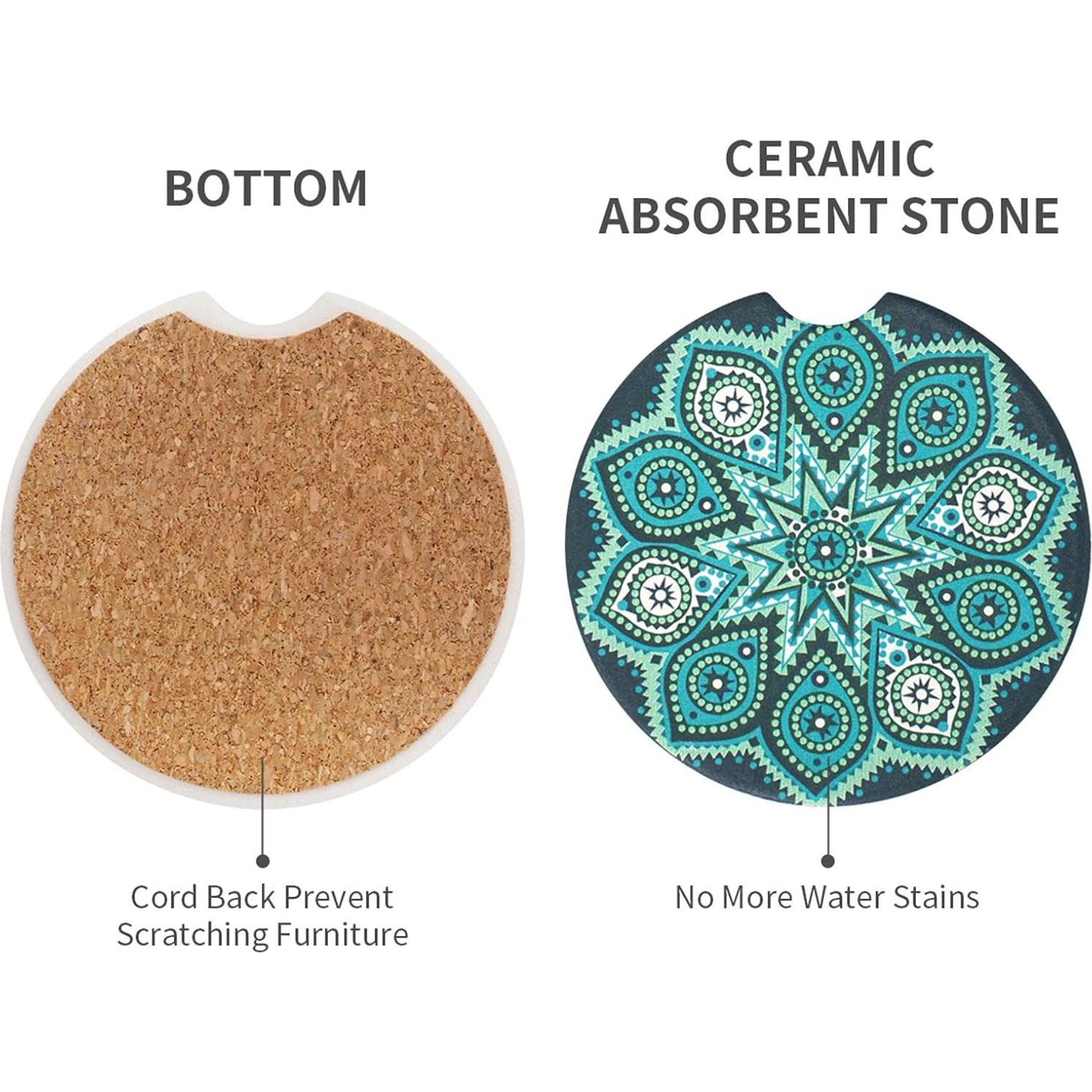 Posavasos de Cerámica Vaincre para Coche - 4 Piezas 6.5 cm