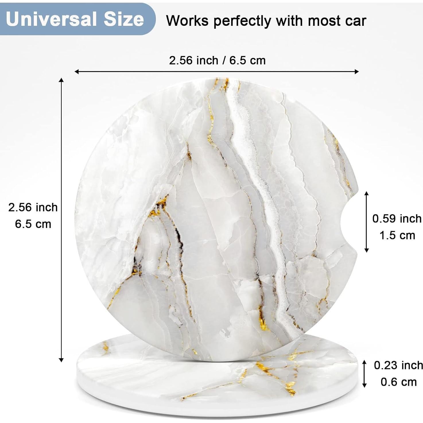 Coaster de Coche Nipichsha Cerámica 6.5 cm Paquete de 2