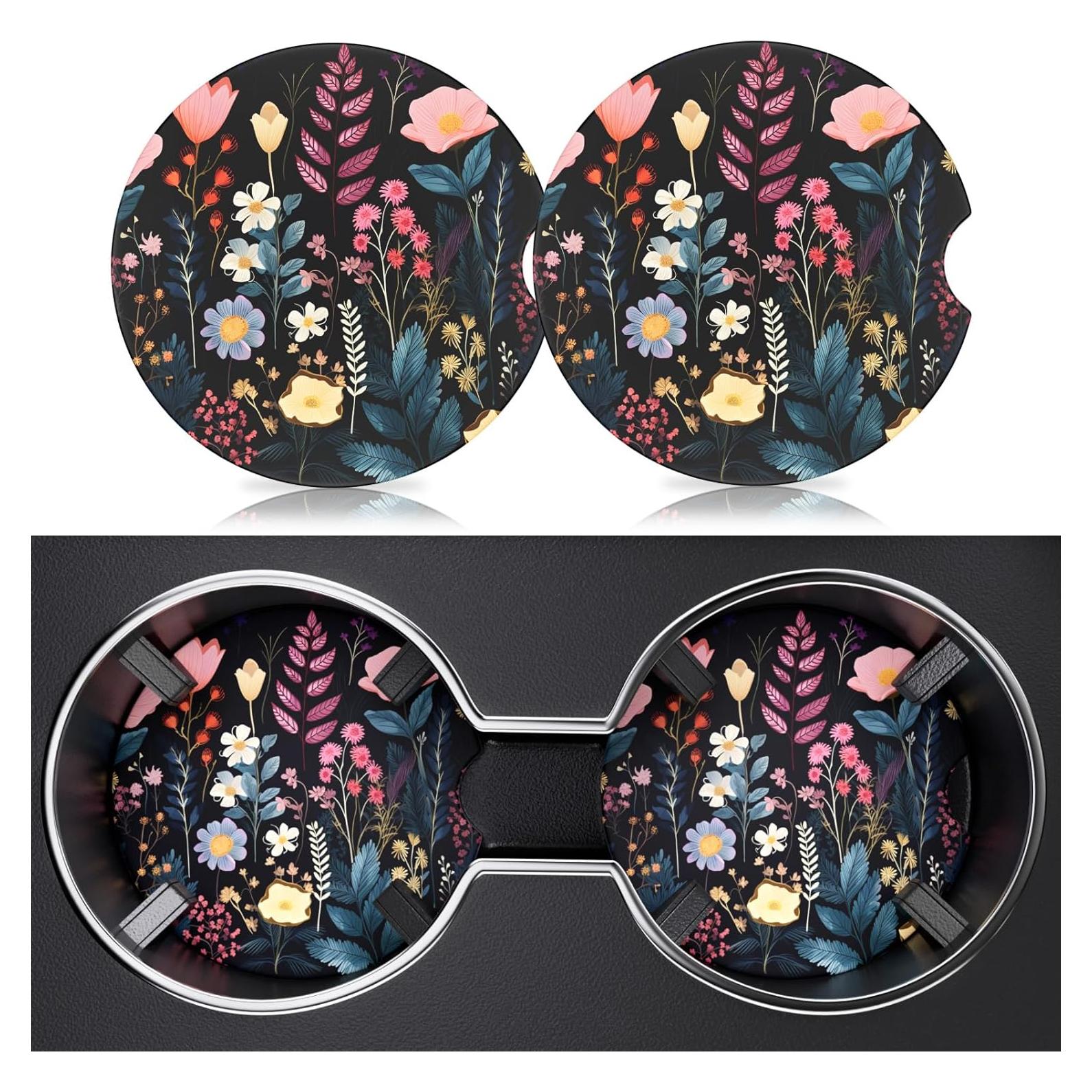 Paquete de 2 posavasos cerámicos Heainaiyoo 6.6 cm antideslizantes