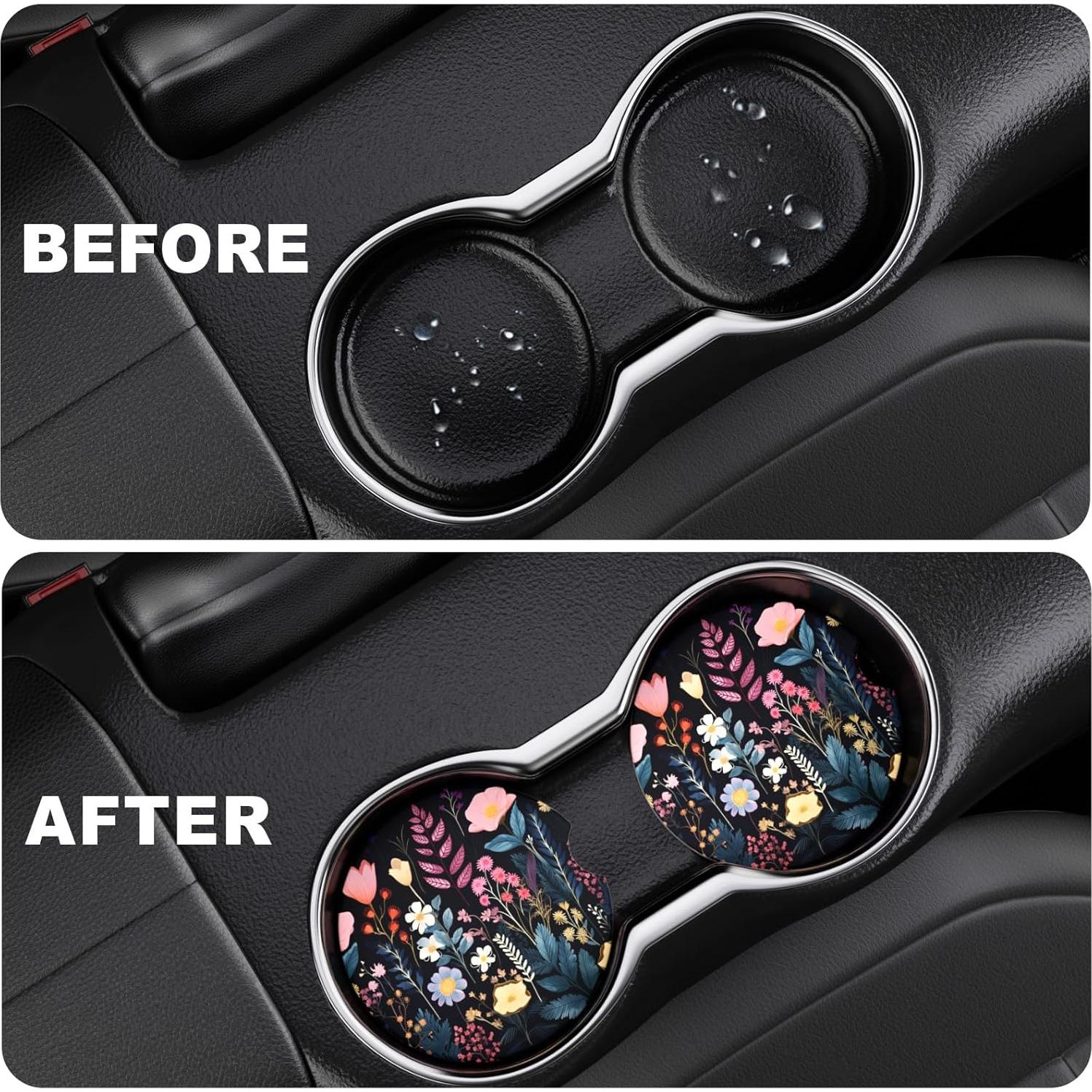 Paquete de 2 posavasos cerámicos Heainaiyoo 6.6 cm antideslizantes