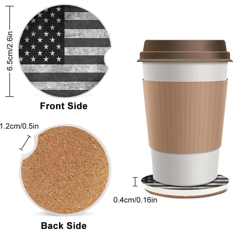 Juego de 2 Portavasos Cerámicos Absorbentes Txocouk - Bandera Americana