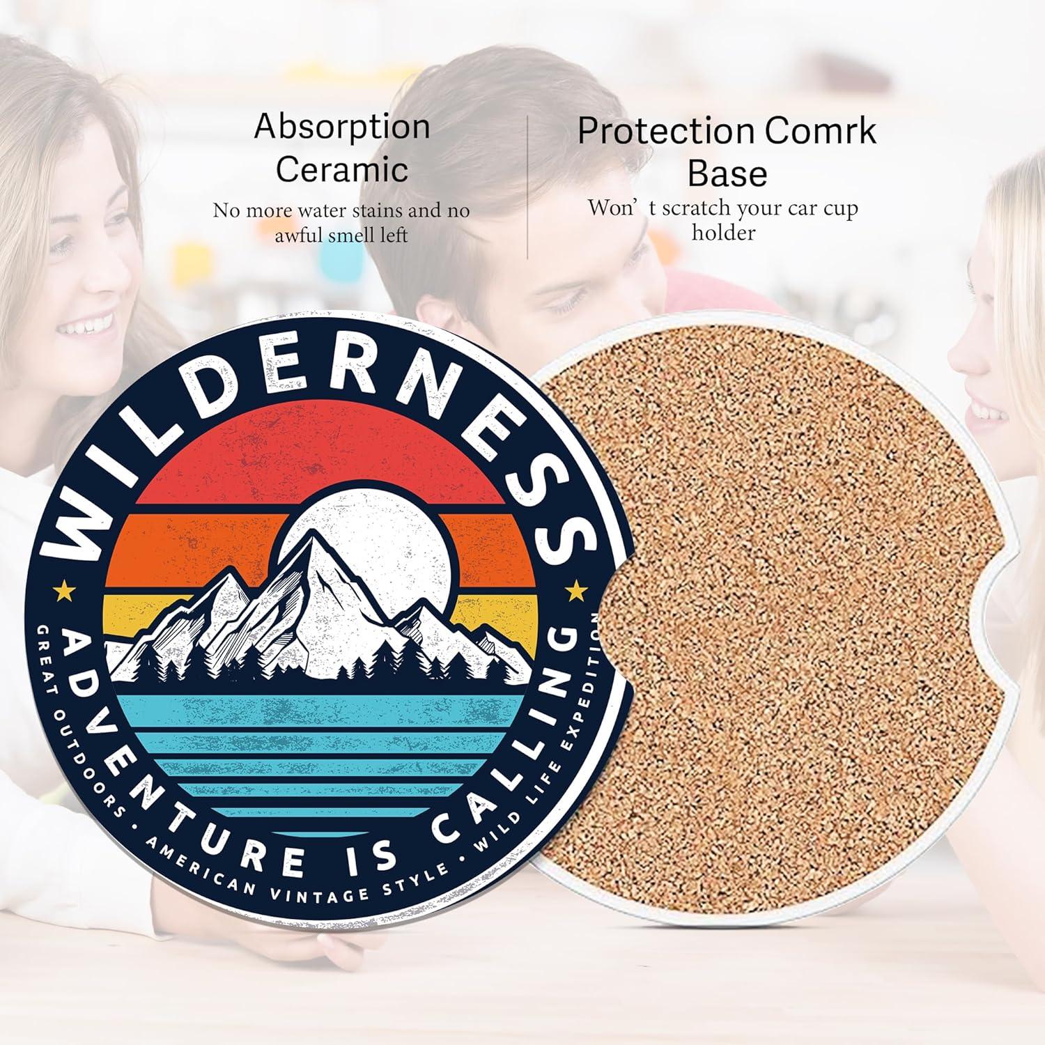 Posavasos de Coche IGPPDO Cerámica Absorbente 6.5cm 2PCS