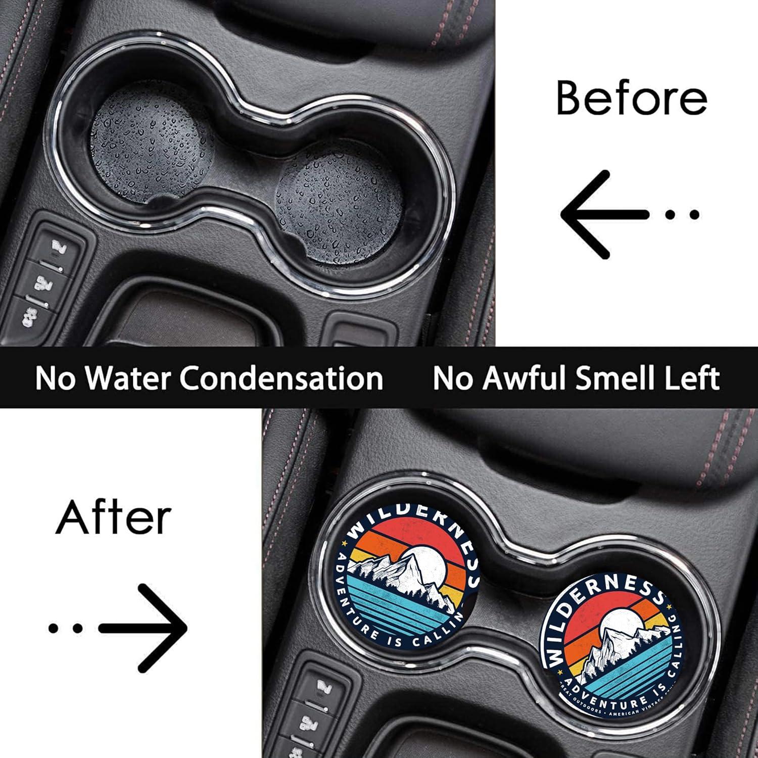 Posavasos de Coche IGPPDO Cerámica Absorbente 6.5cm 2PCS