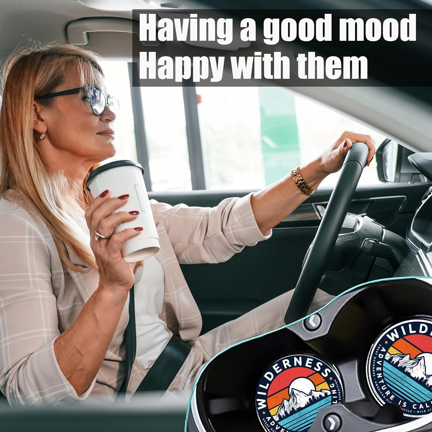 Posavasos de Coche IGPPDO Cerámica Absorbente 6.5cm 2PCS