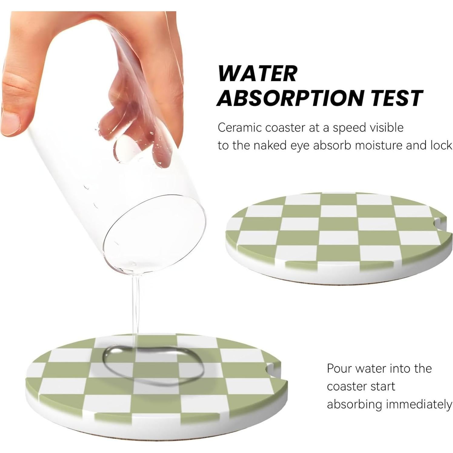 Coasters de auto Kou Marty cerámica absorbente 6.5 cm 2 paquetes