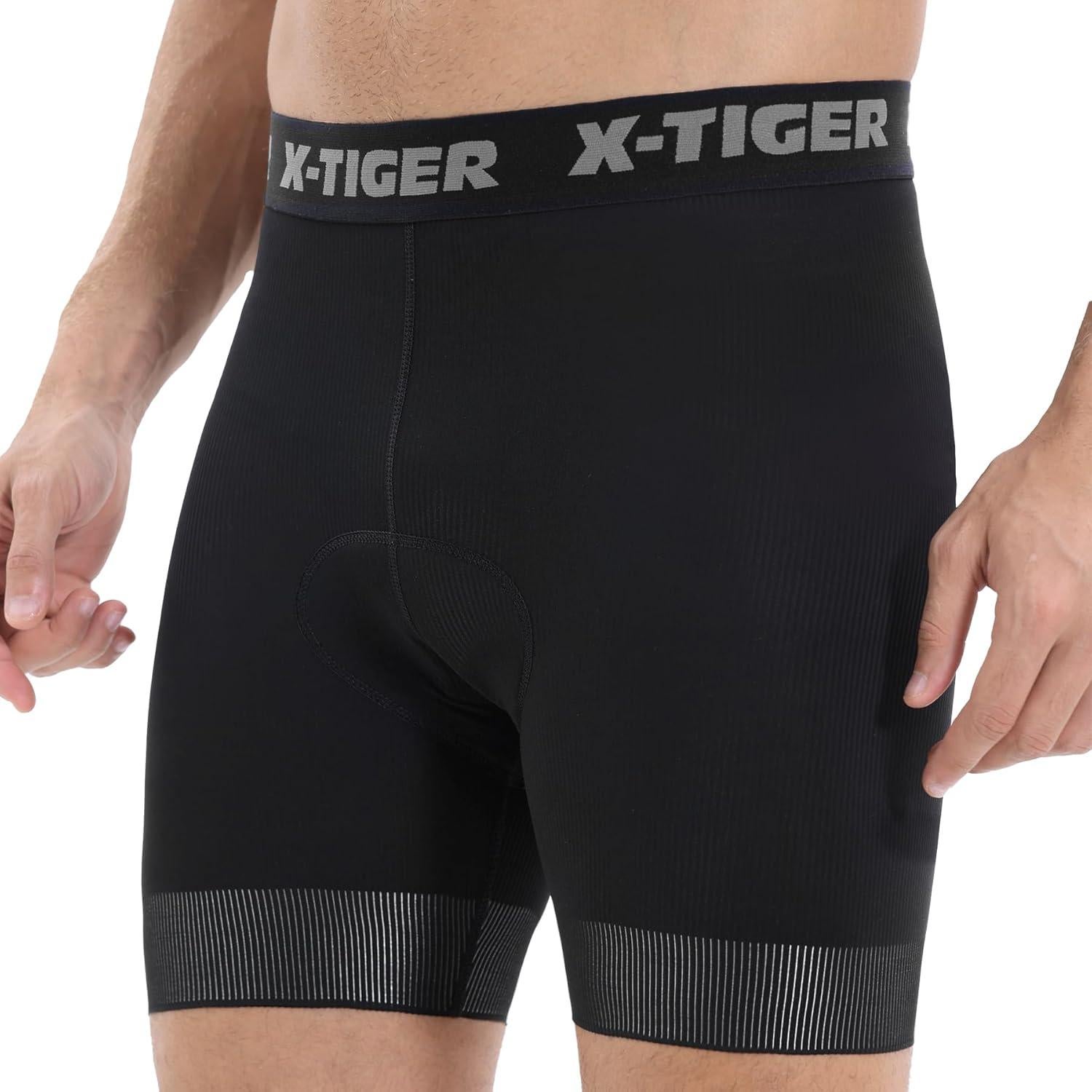 Pantalones Cortos de Ciclismo X-TIGER para Hombres 5D Antideslizantes