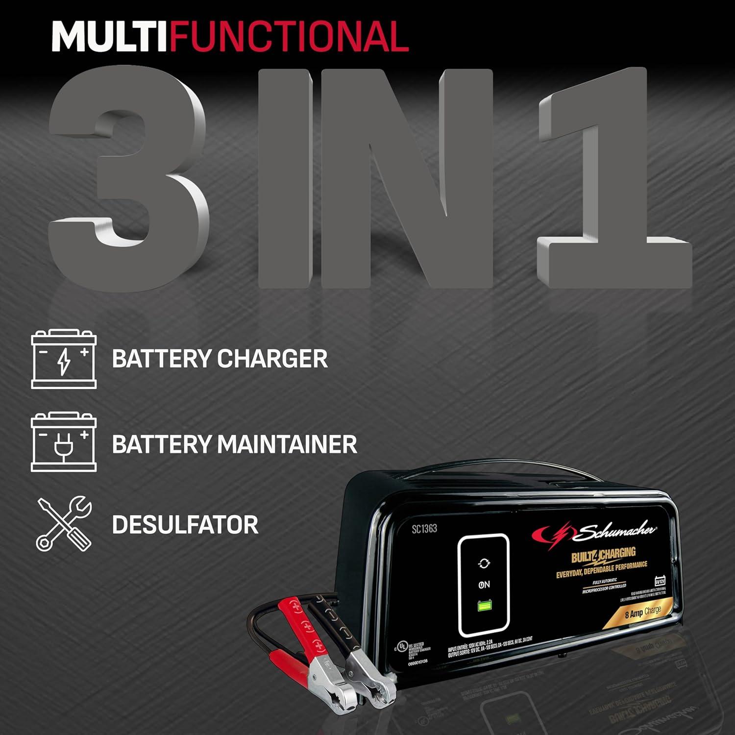 Cargador Schumacher SC1363 8A 6V/12V Automático