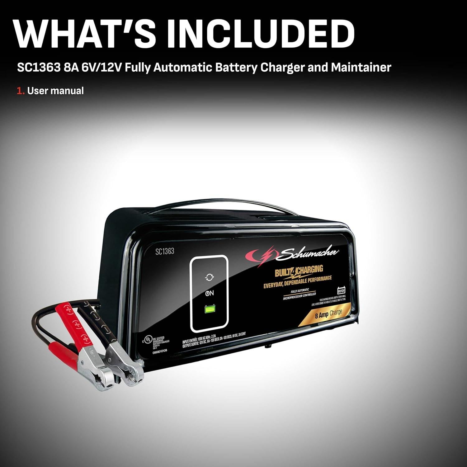 Cargador Schumacher SC1363 8A 6V/12V Automático