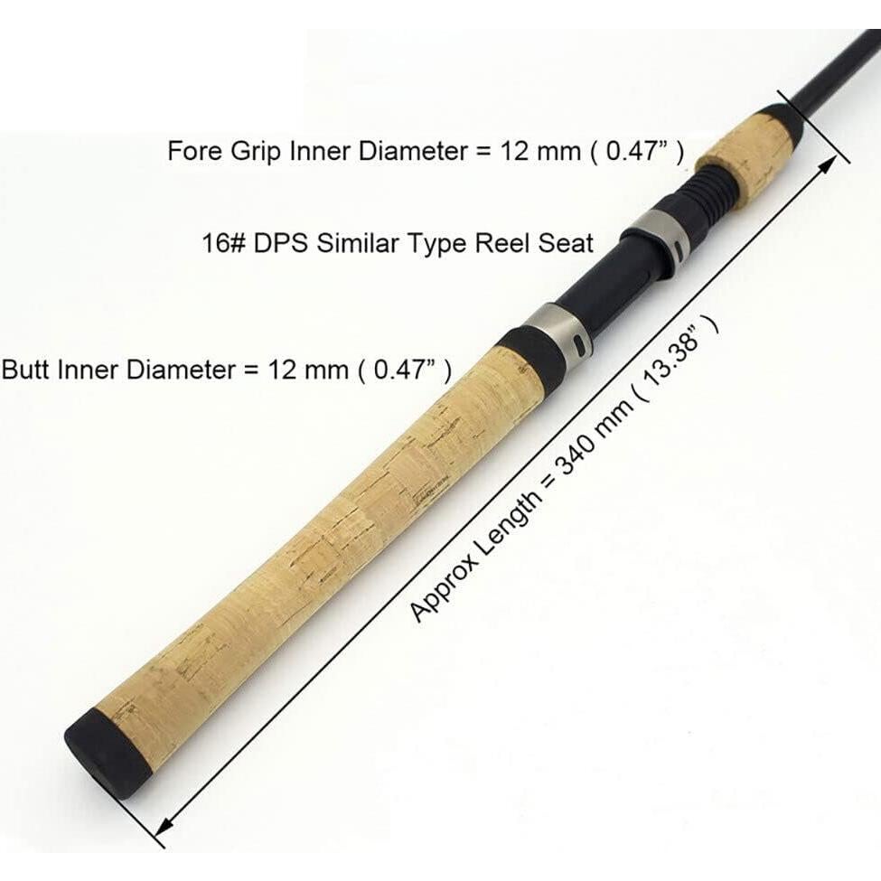 Mango de caña de pescar TEAMWILL con asiento de carrete de grafito