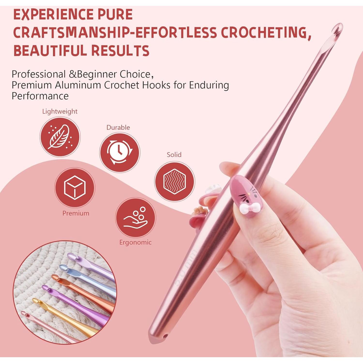 Conjunto de Ganchos de Crochet Mdoker 3mm-10mm con Estuche