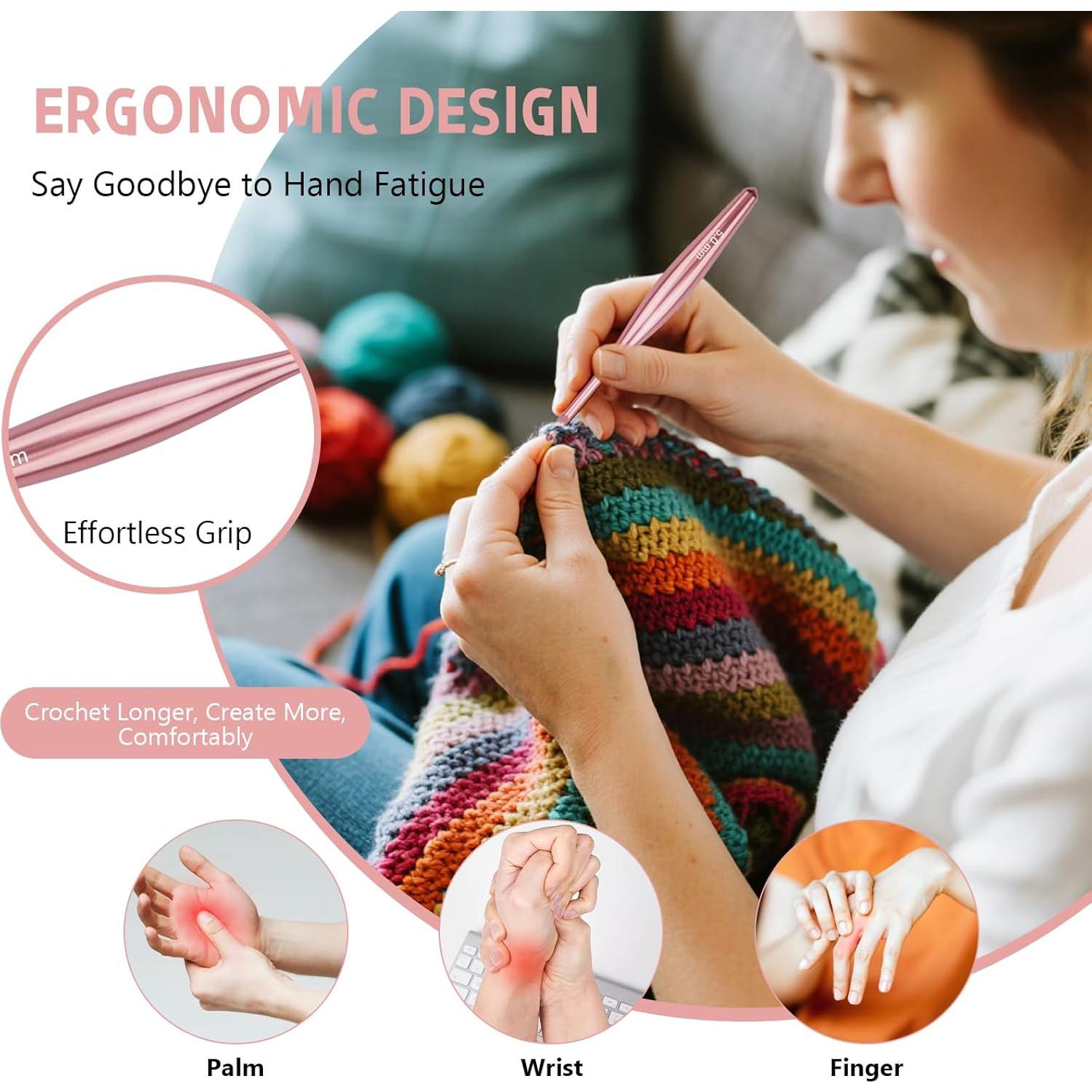 Conjunto de Ganchos de Crochet Mdoker 3mm-10mm con Estuche