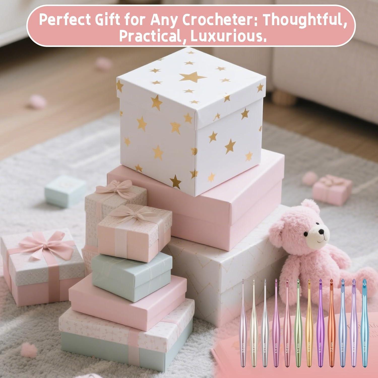 Conjunto de Ganchos de Crochet Mdoker 3mm-10mm con Estuche