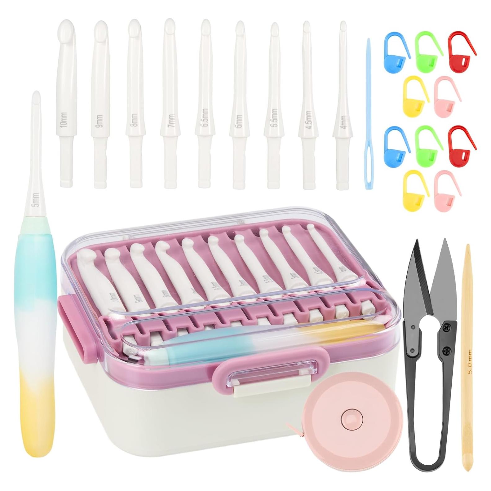 Juego de Ganchillos Intercambiables Monipair - 10 Tamaños con Mango Ergonómico