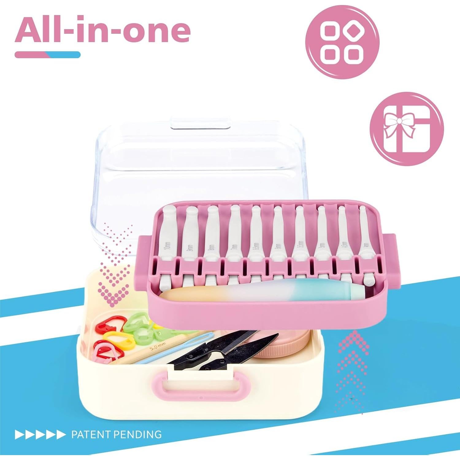 Juego de Ganchillos Intercambiables Monipair - 10 Tamaños con Mango Ergonómico