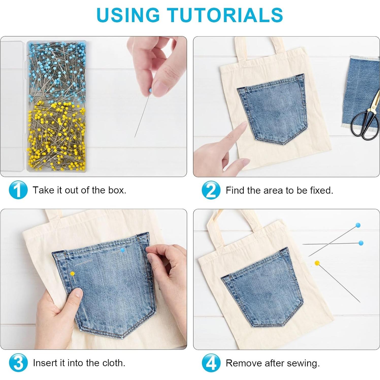 500 Alfileres Rectos GXLWJXWLV con Cabeza de Vidrio 4.45cm