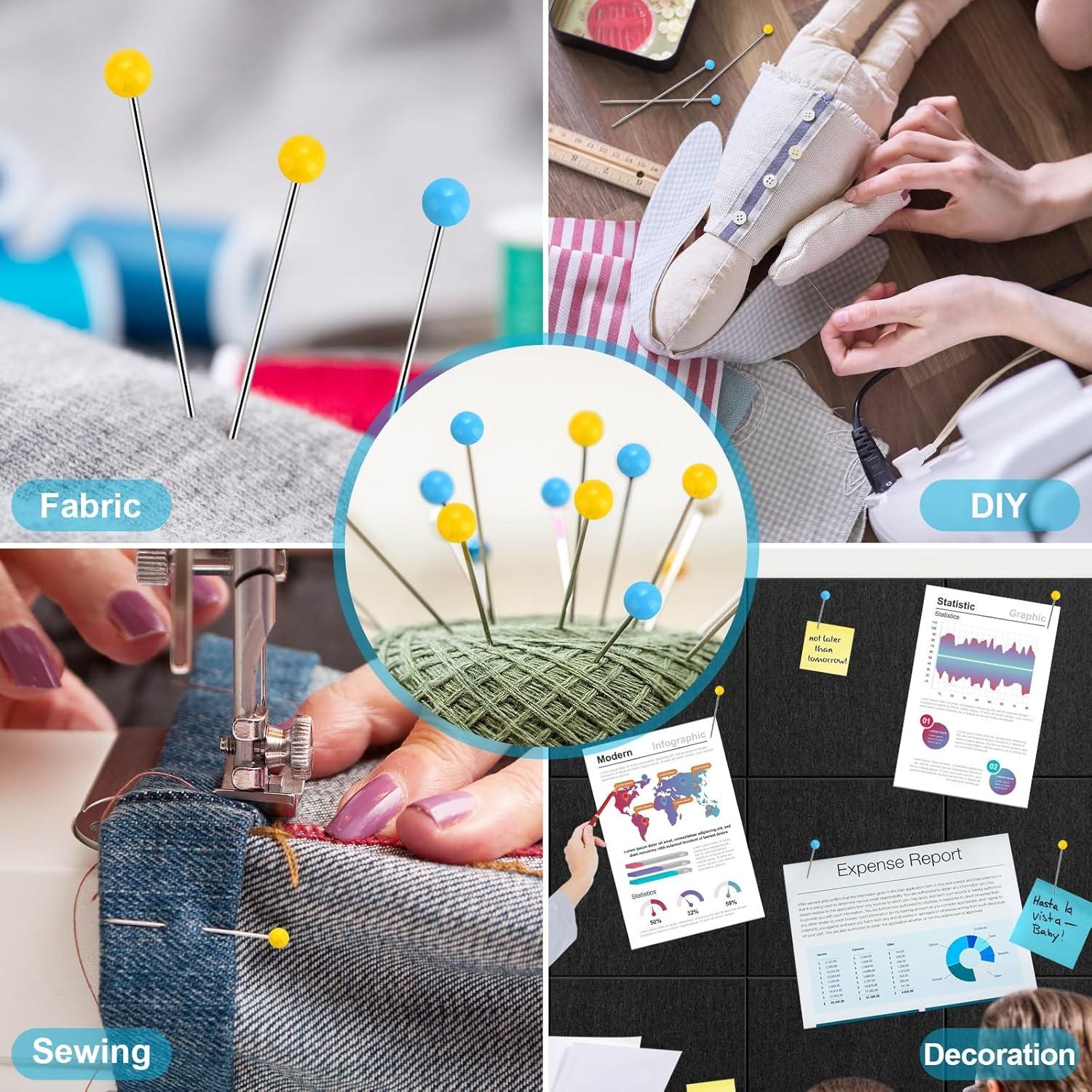 500 Alfileres Rectos GXLWJXWLV con Cabeza de Vidrio 4.45cm