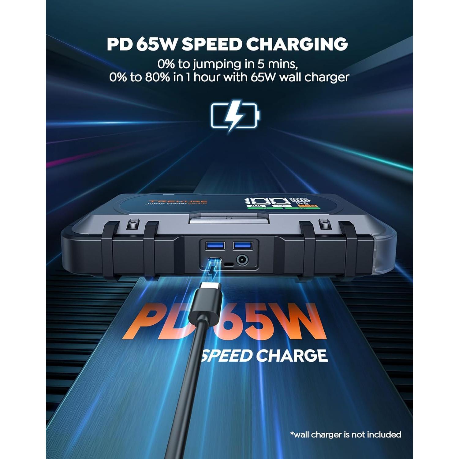 Arrancador de Batería TREKURE Beta04 7000A 8-en-1 Carga Rápida