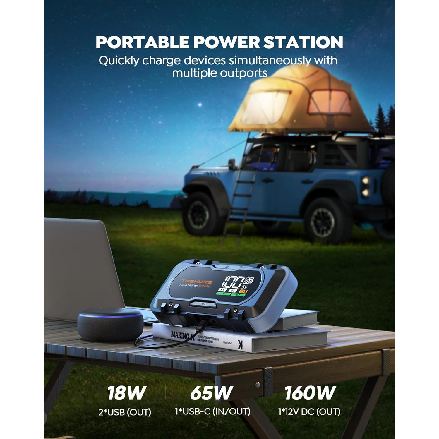 Arrancador de Batería TREKURE Beta04 7000A 8-en-1 Carga Rápida