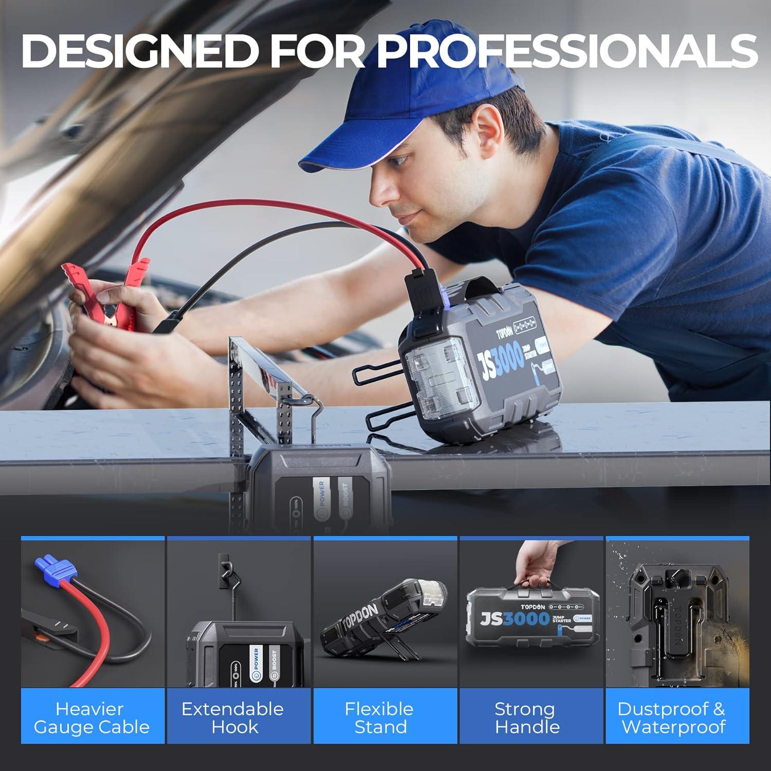 Arrancador de Batería TOPDON JS3000 3000A 24000mAh