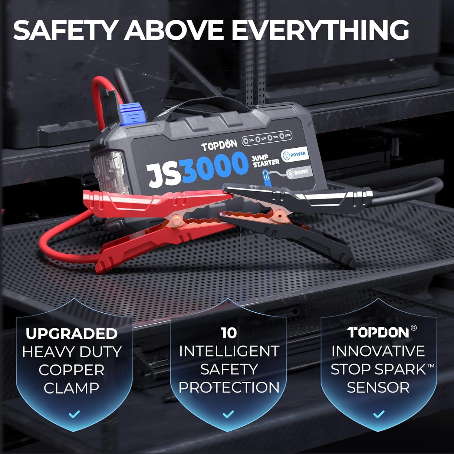 Arrancador de Batería TOPDON JS3000 3000A 24000mAh