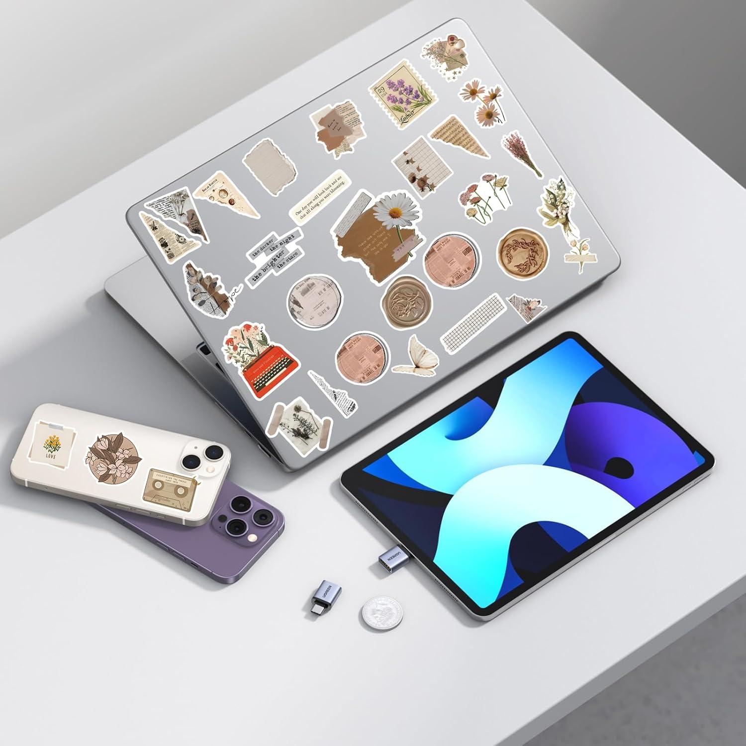 120 Calcomanías Vintage Impermeables Giogyebit para Scrapbooking