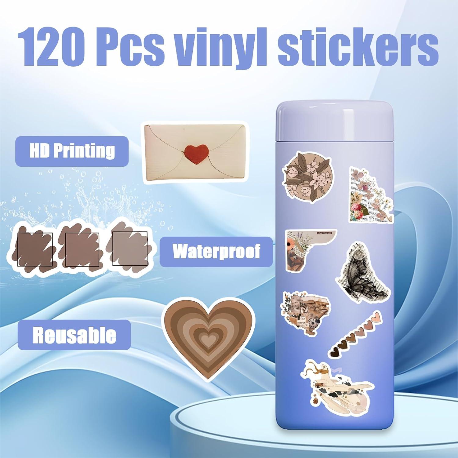 120 Calcomanías Vintage Impermeables Giogyebit para Scrapbooking