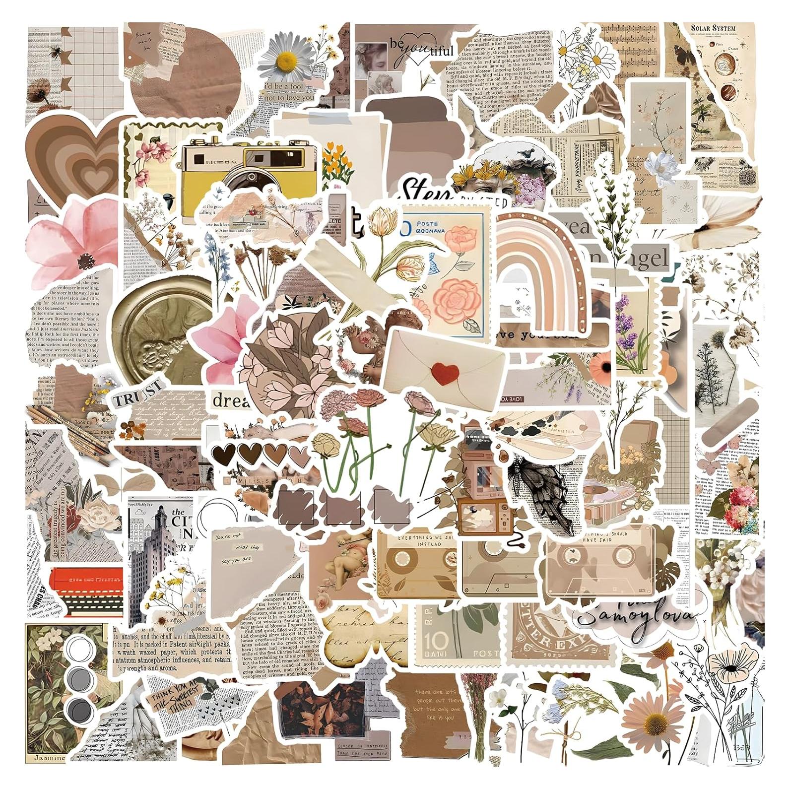 120 Calcomanías Vintage Koolstuffs Impermeables para Scrapbook