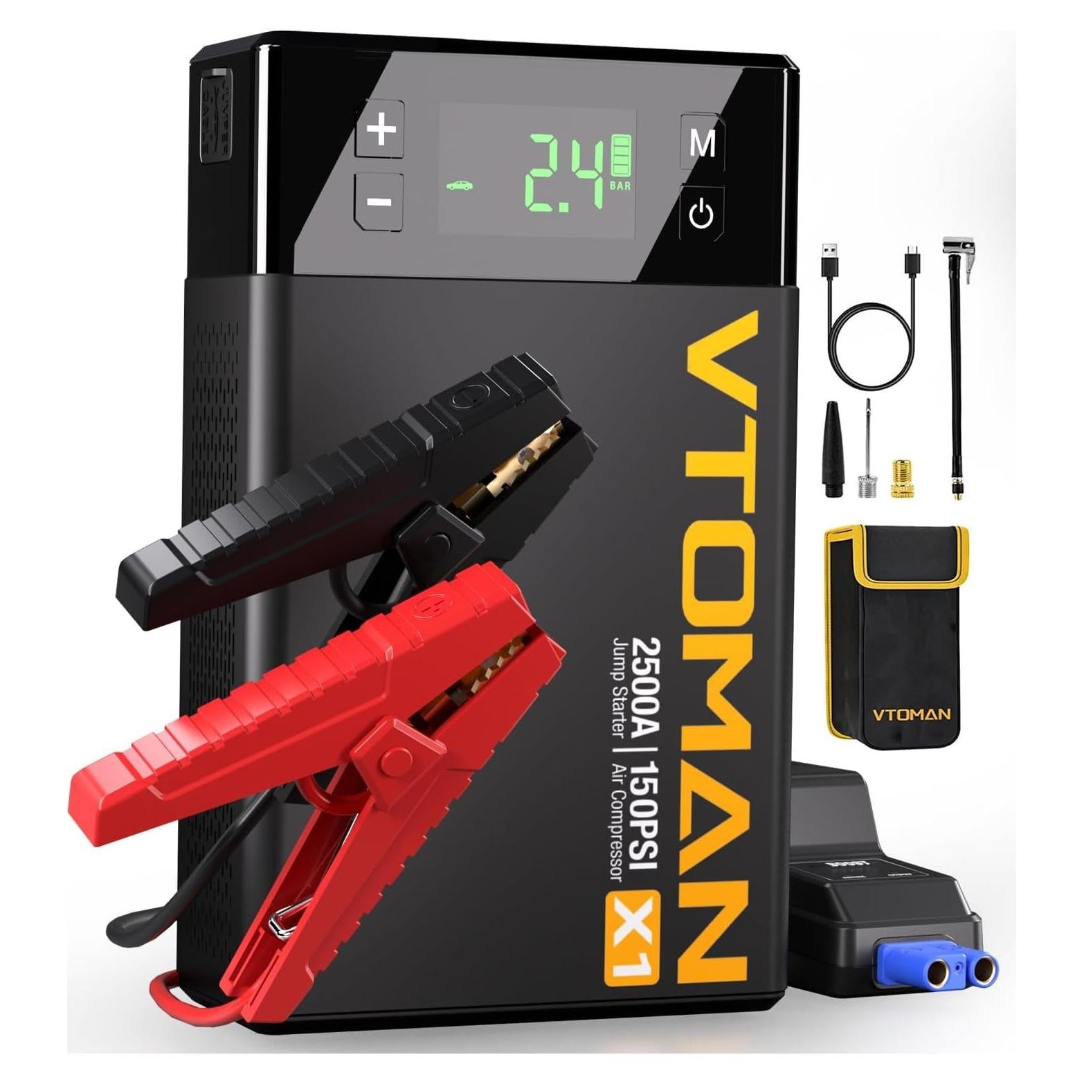 VTOMAN X1 Arrancador de Batería y Compresor 2500A 12V