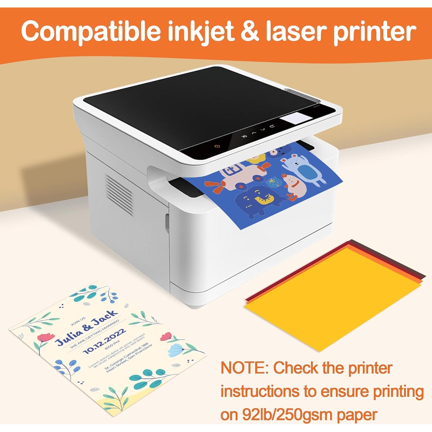 100 Hojas de Cartulina Colorida 21.6x27.9cm 250gsm PENPRIS