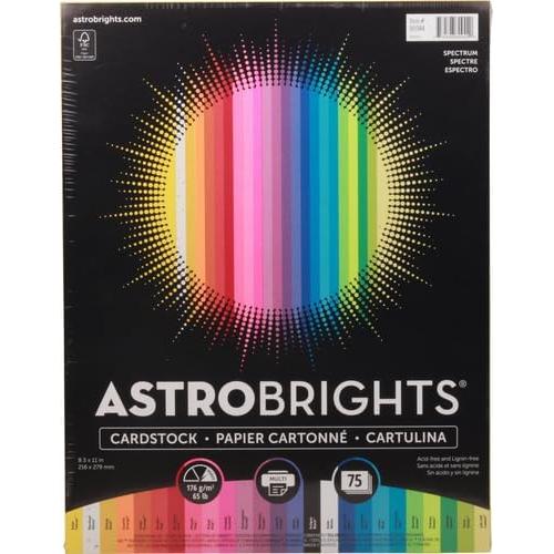 Cartulina de Color Neenah Astrobrights 25 Colores 65 lb 75 Hojas