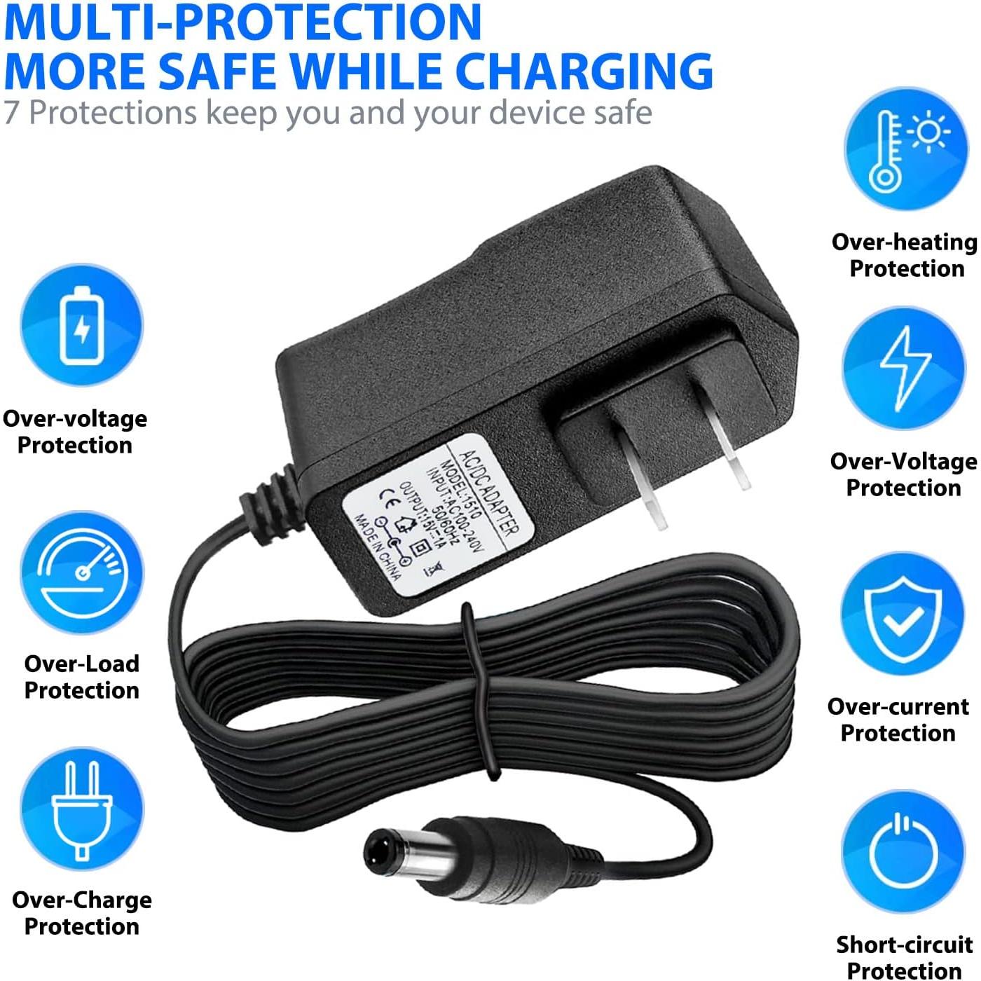 Adaptador de Cargador 15V 1A ycwwzzh para Iniciadores de Batería