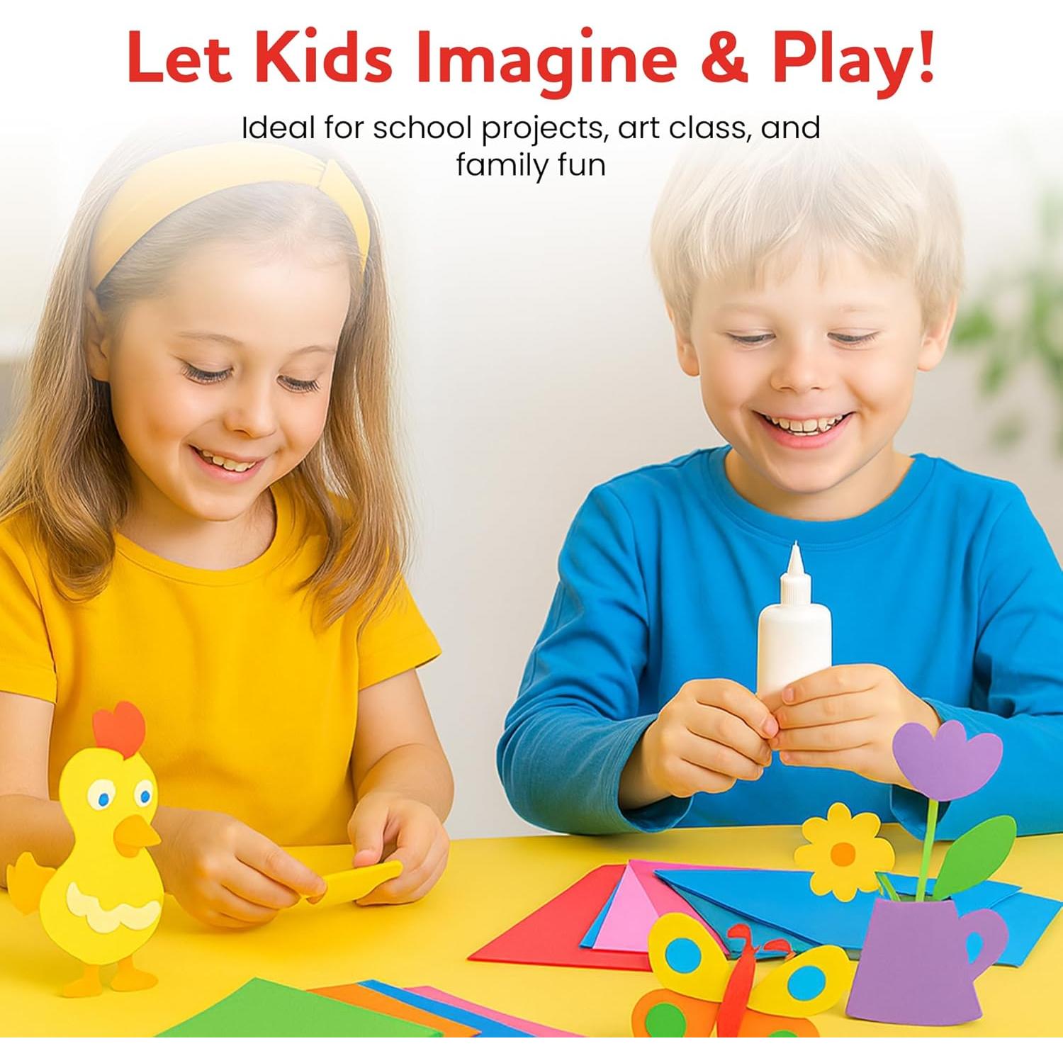 Hojas de espuma EVA autoadhesivas Activityya - 15 colores 15.24x22.86 cm