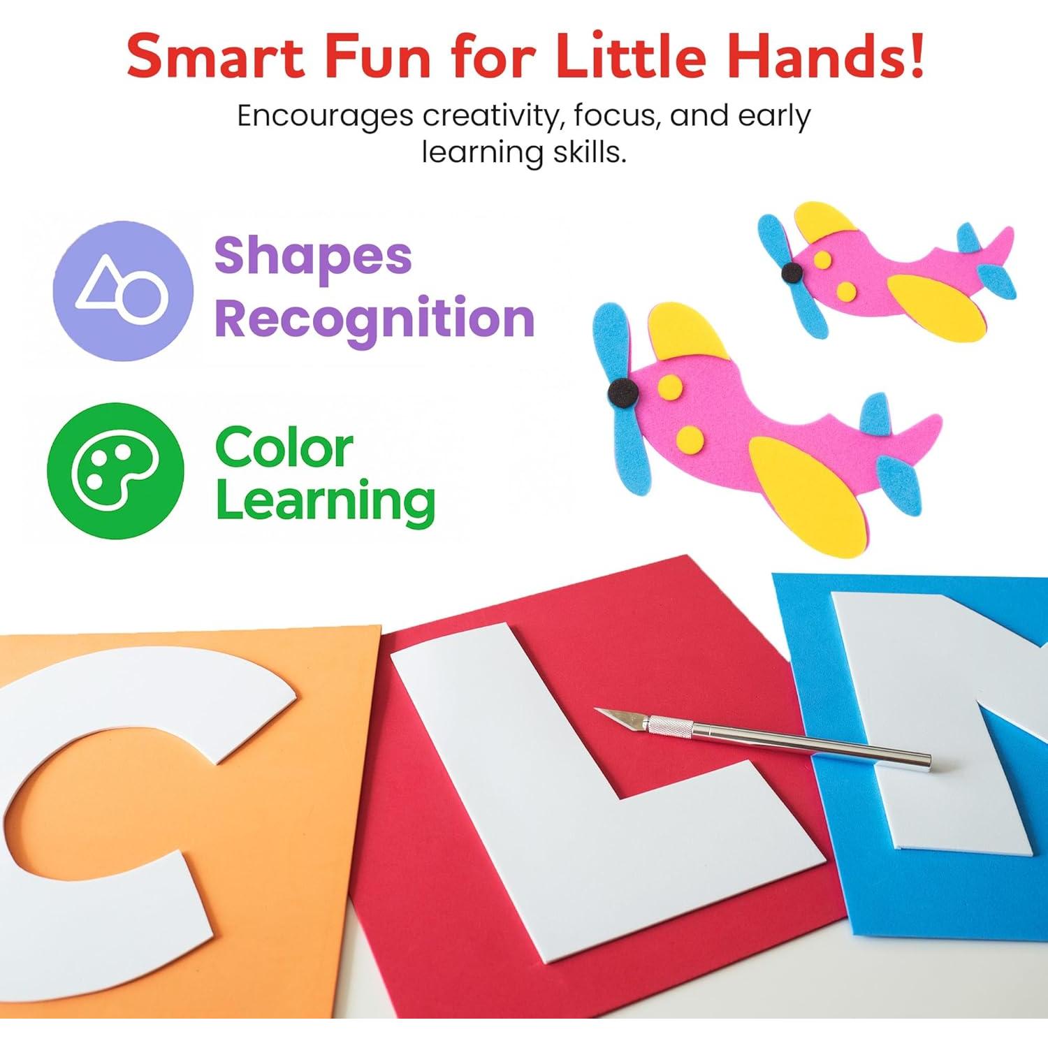 Hojas de espuma EVA autoadhesivas Activityya - 15 colores 15.24x22.86 cm