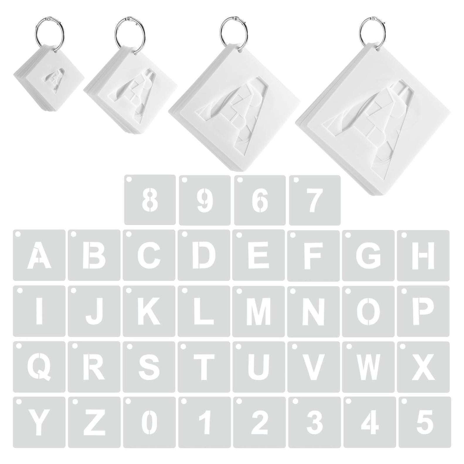 144 Plantillas Letras y Números Reutilizables Affrolling 4 Tamaños