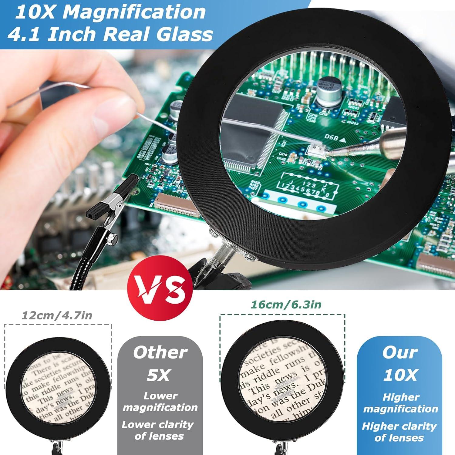 Estación de Soldadura Baoomalongly con Lupa LED 10X y Soporte