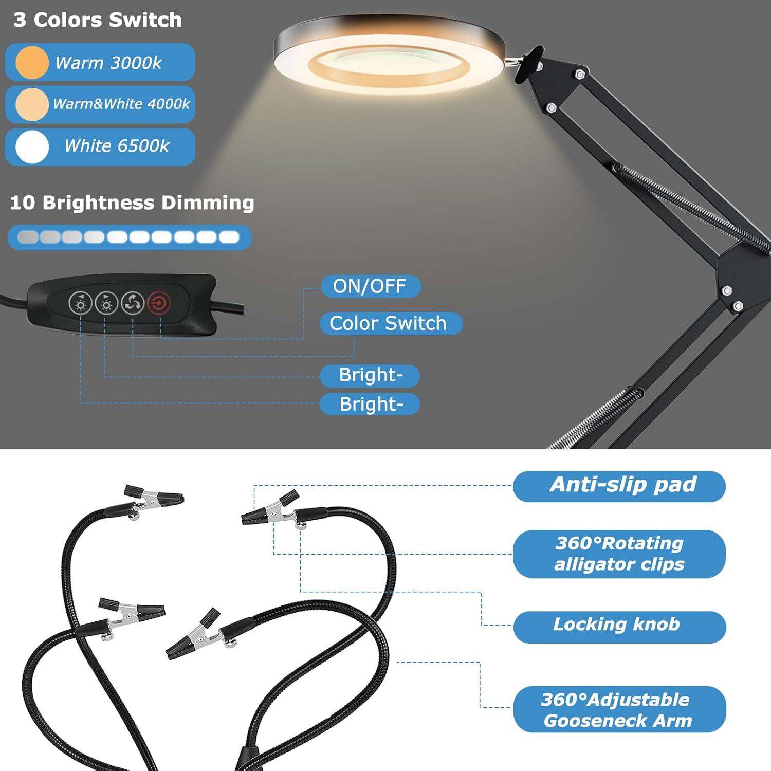 Estación de Soldadura Baoomalongly con Lupa LED 10X y Soporte