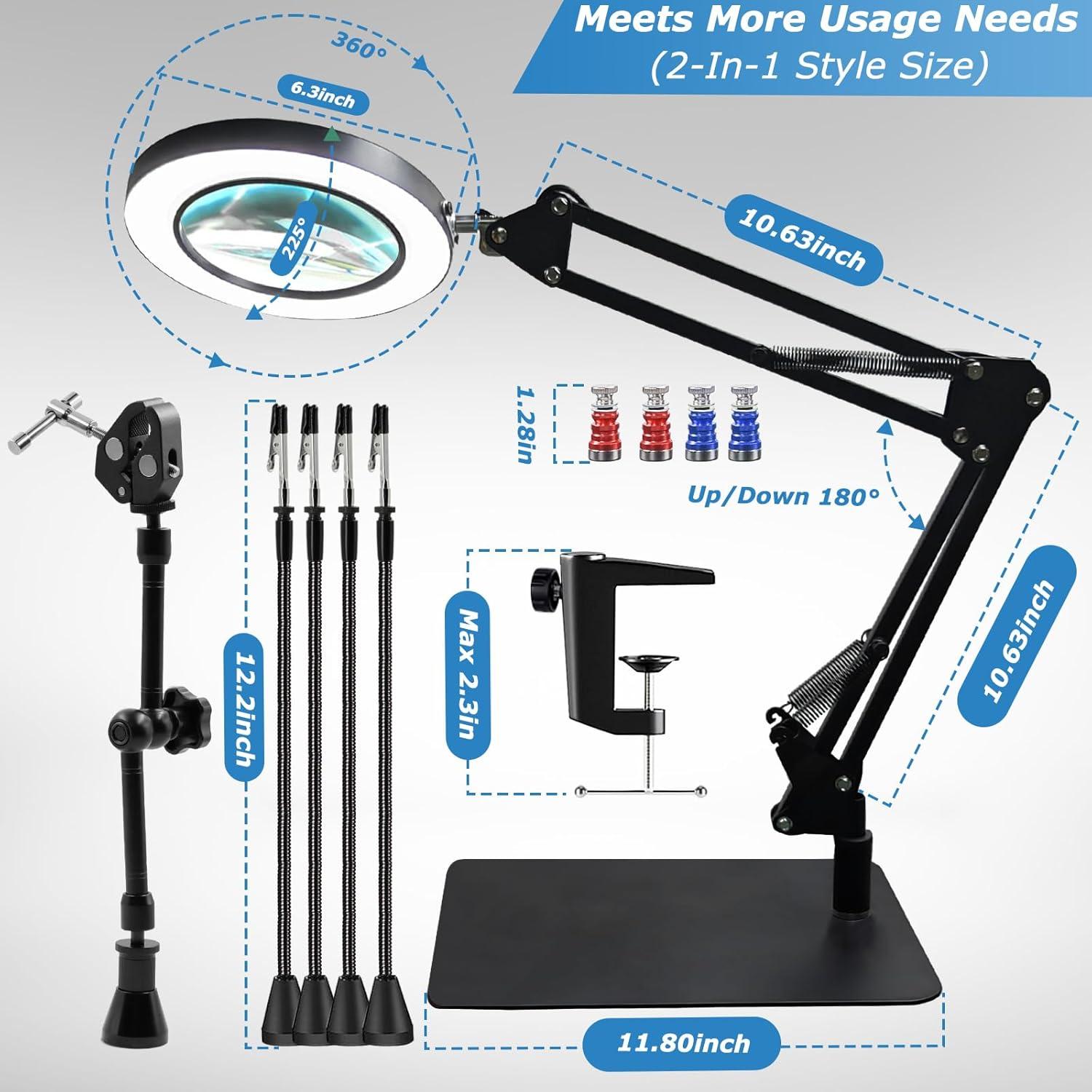 Estación de Soldadura Baoomalongly con Lupa LED 10X y Soporte