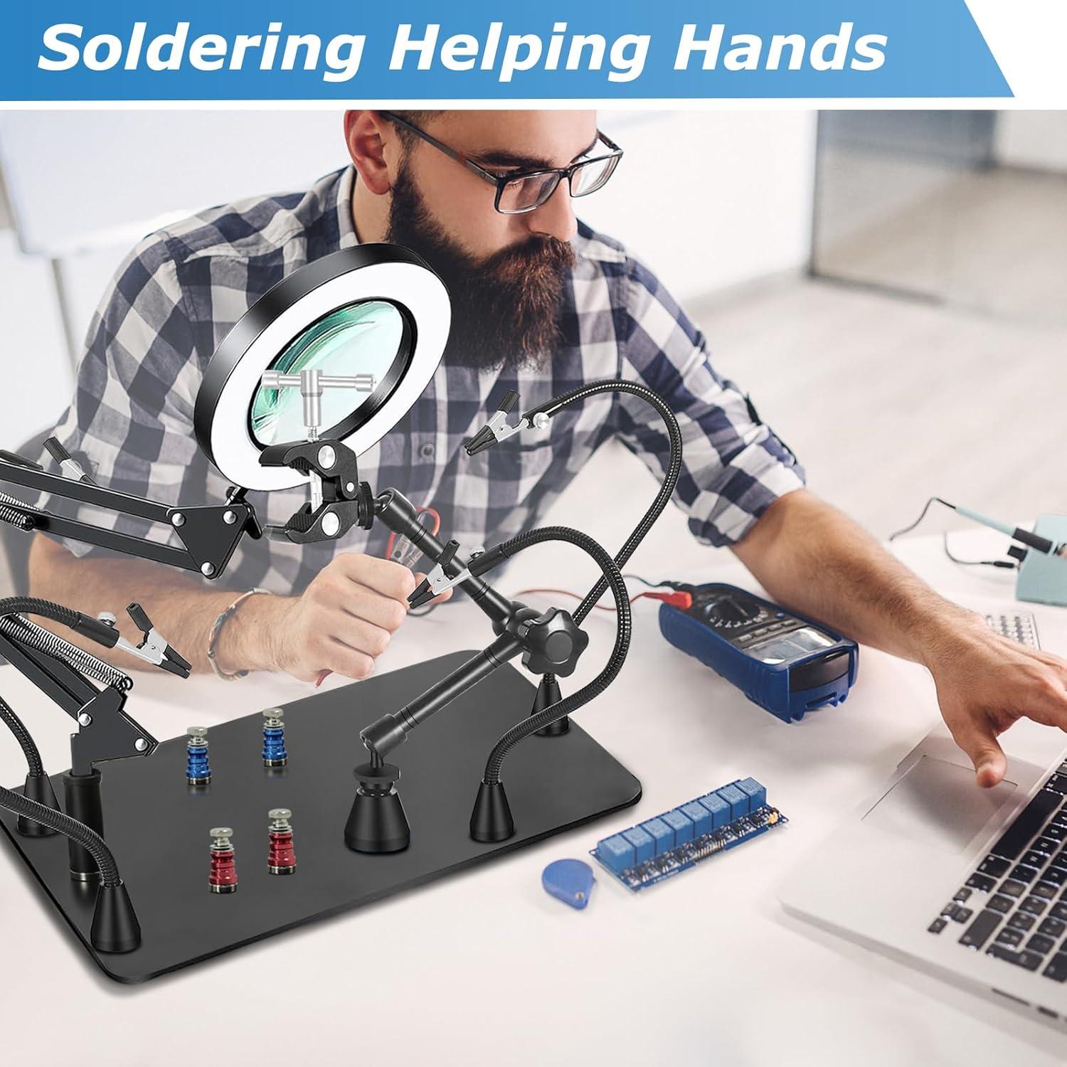 Estación de Soldadura Baoomalongly con Lupa LED 10X y Soporte