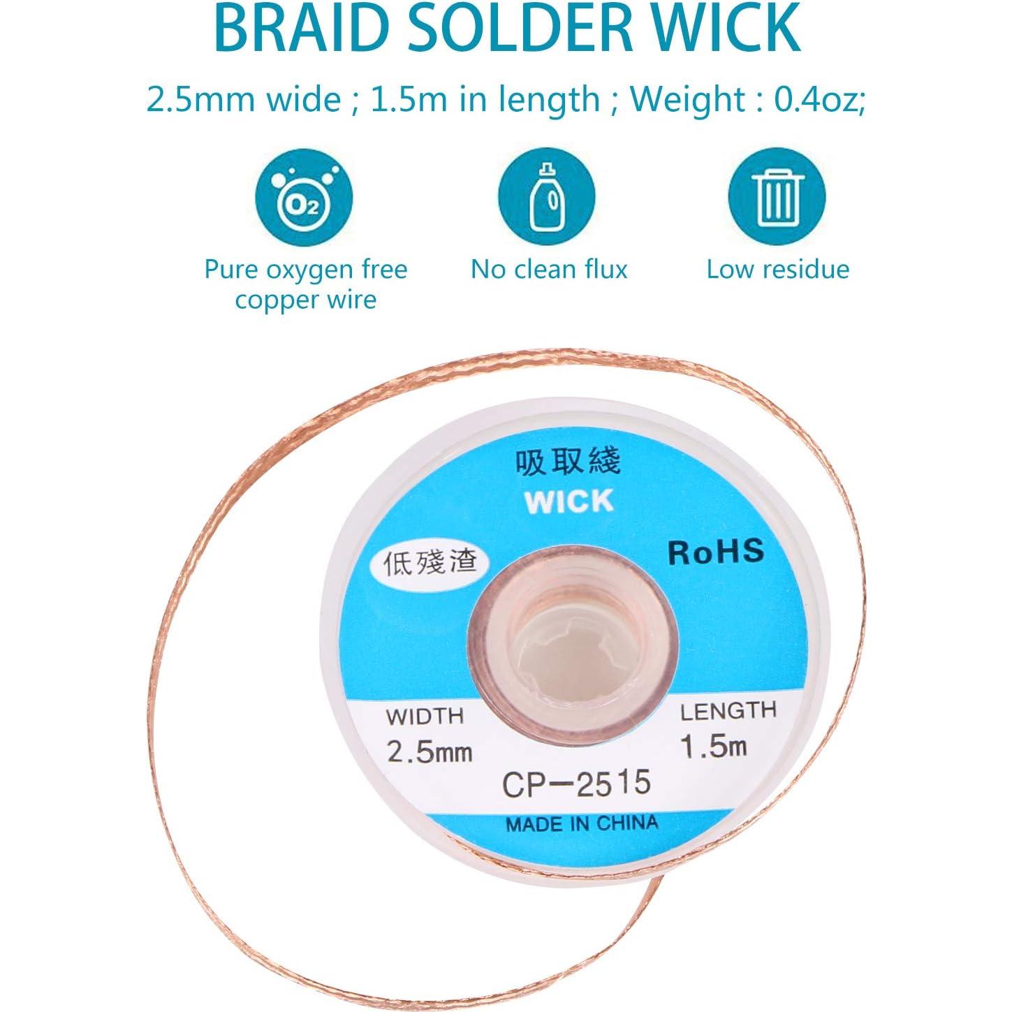 Trenza de Desoldadura y Succionador de Soldadura EVERMARKET 1.5m