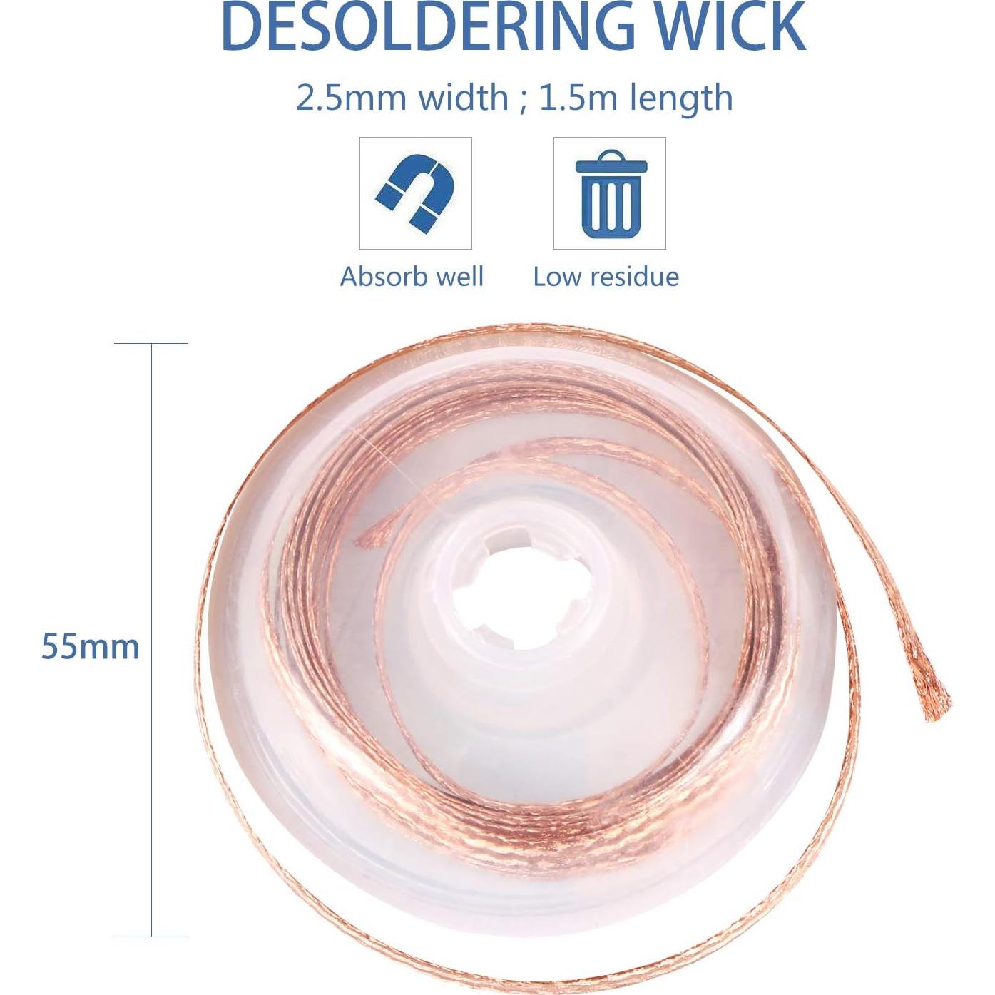 Trenza de Desoldadura y Succionador de Soldadura EVERMARKET 1.5m