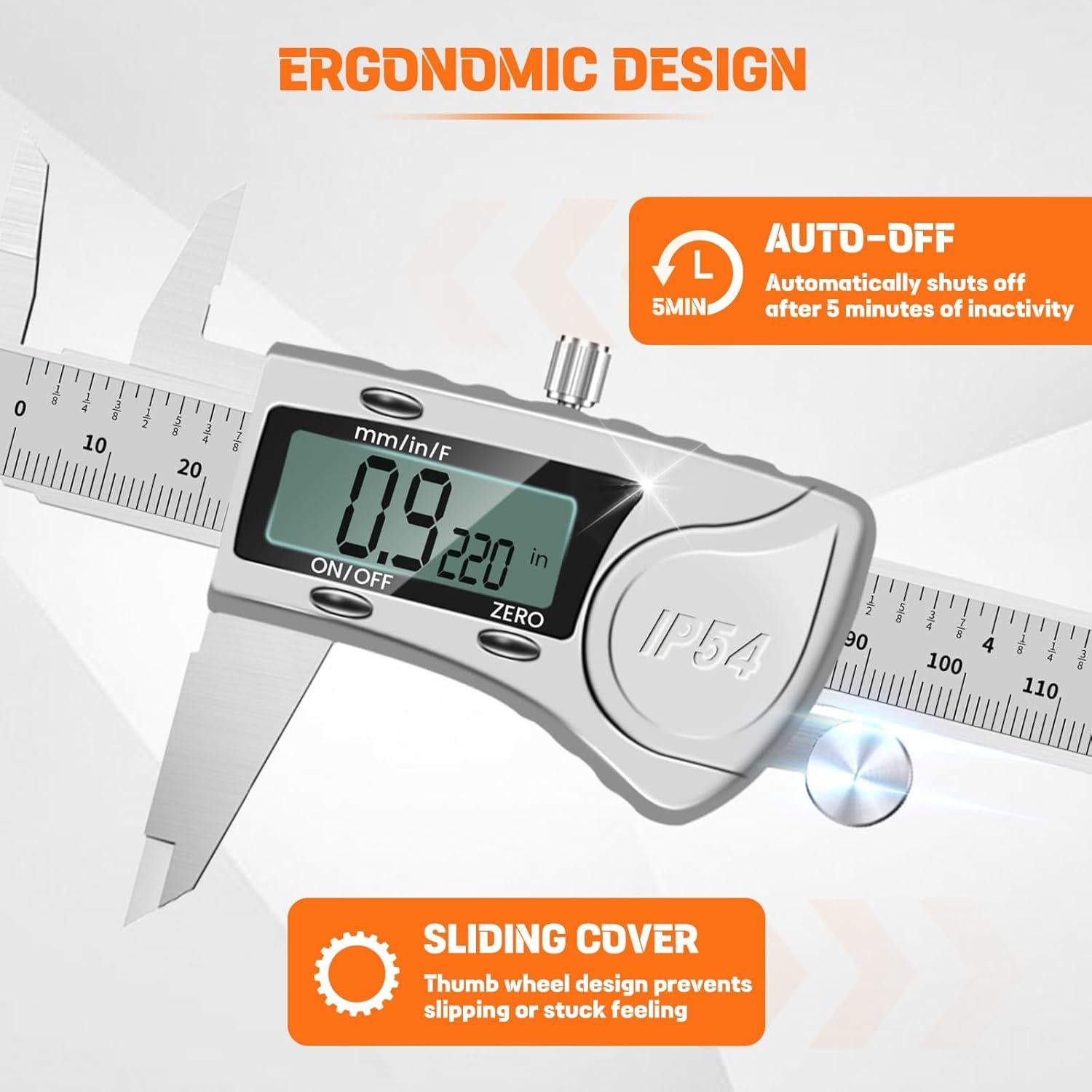 Calibre Digital HARDELL 20 cm Acero Inoxidable IP54 Preciso