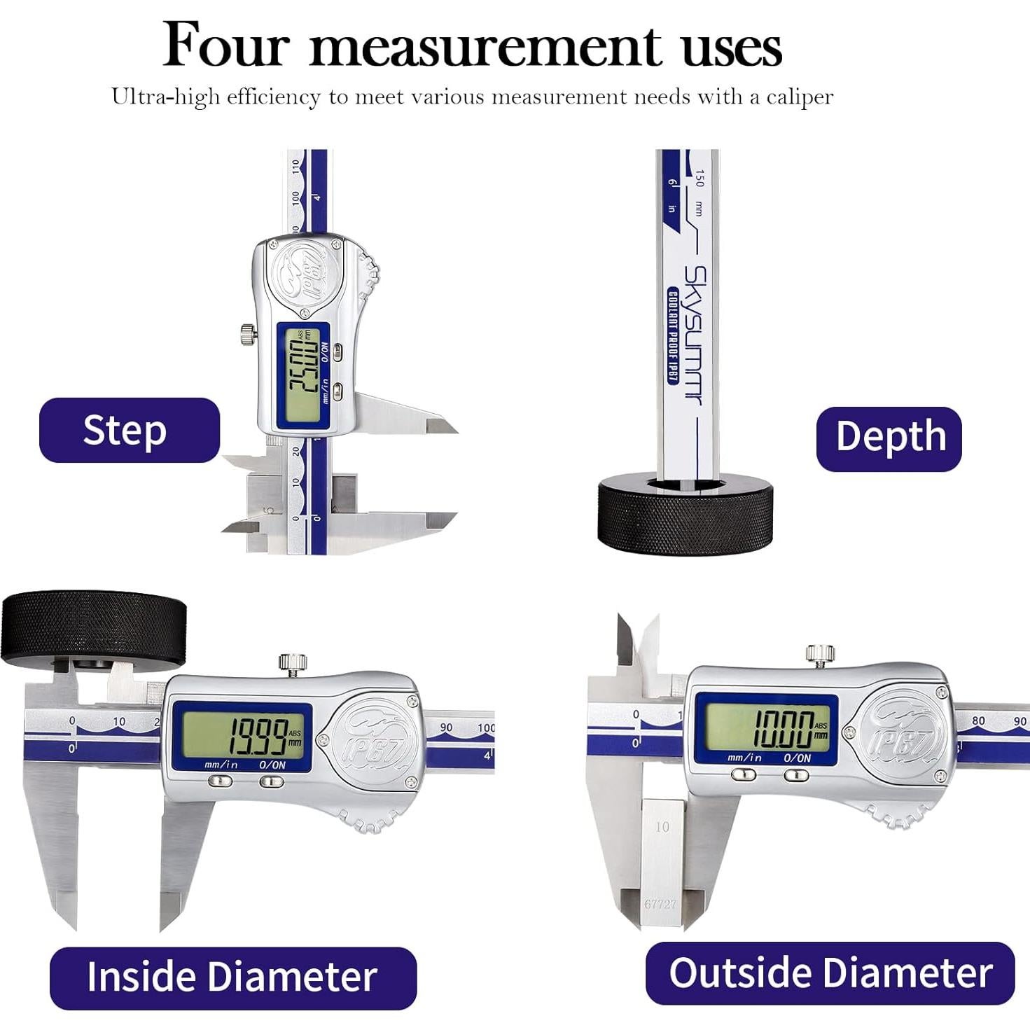 Calibrador Digital Vernier IP67 Skysummr 0-150mm Acero Inoxidable
