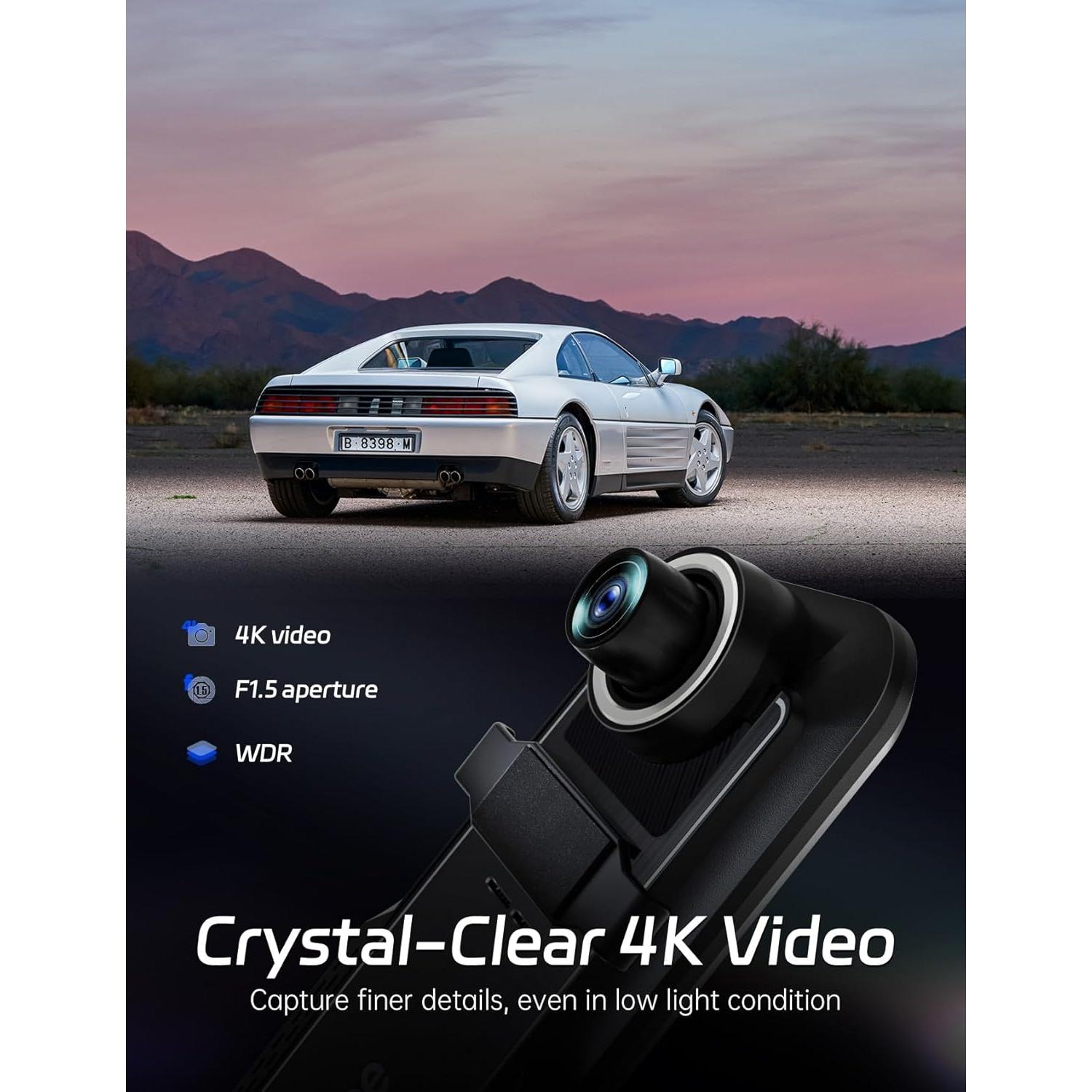 Cámara de Espejo Pelsee P10 Plus 4K WiFi con GPS y 64GB