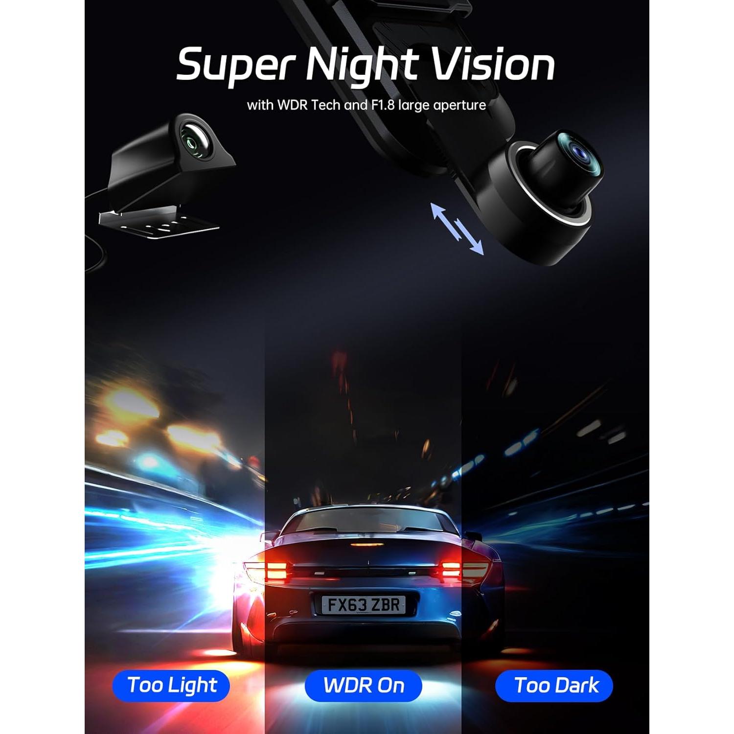 Cámara de Espejo Pelsee P10 Plus 4K WiFi con GPS y 64GB